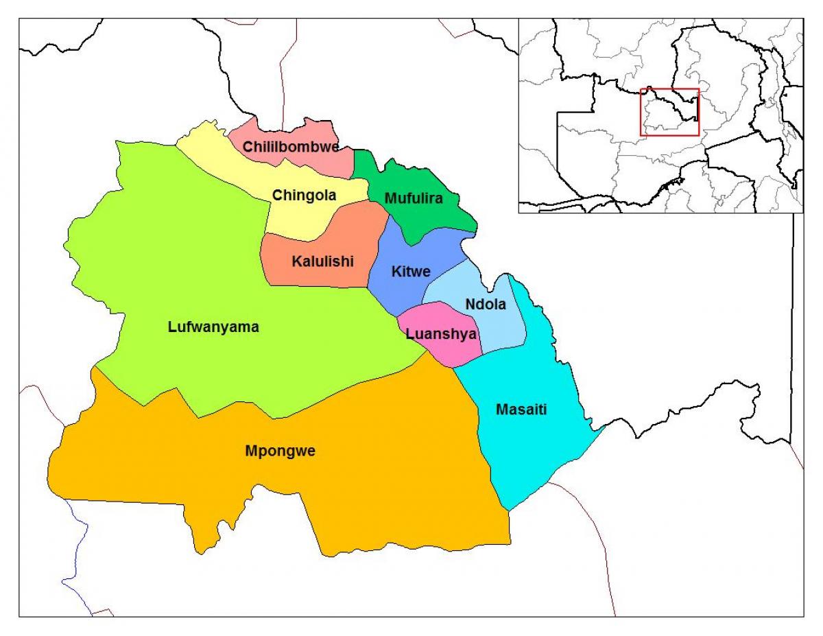 peta provinsi copperbelt Zambia