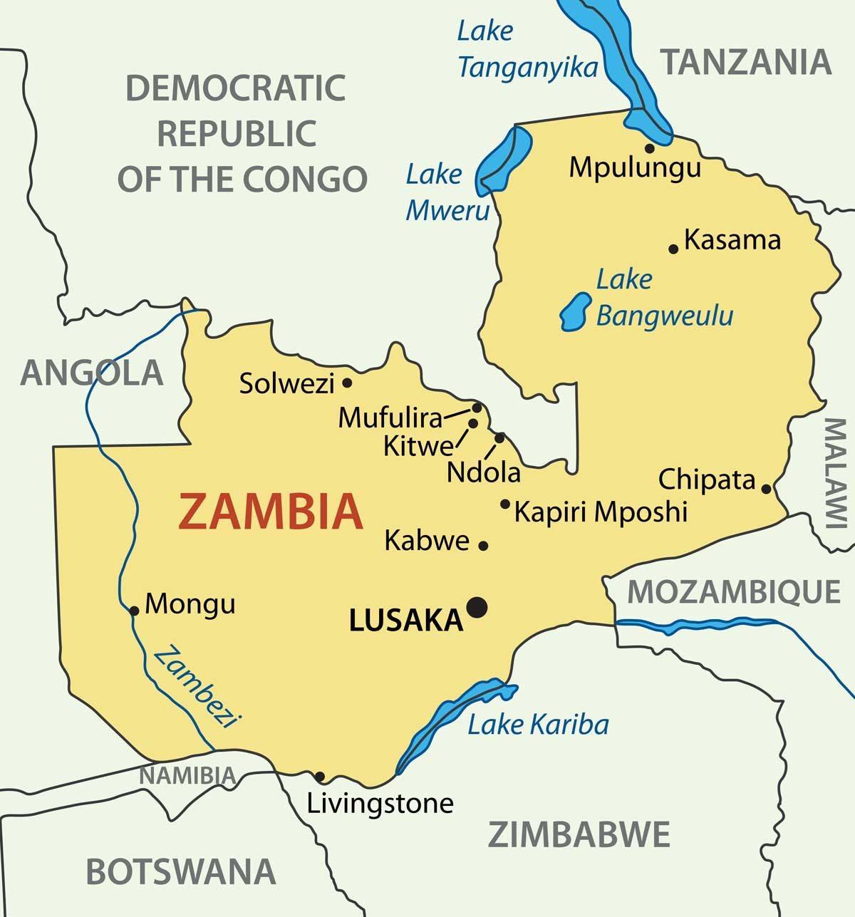 Peta dari kitwe Zambia
