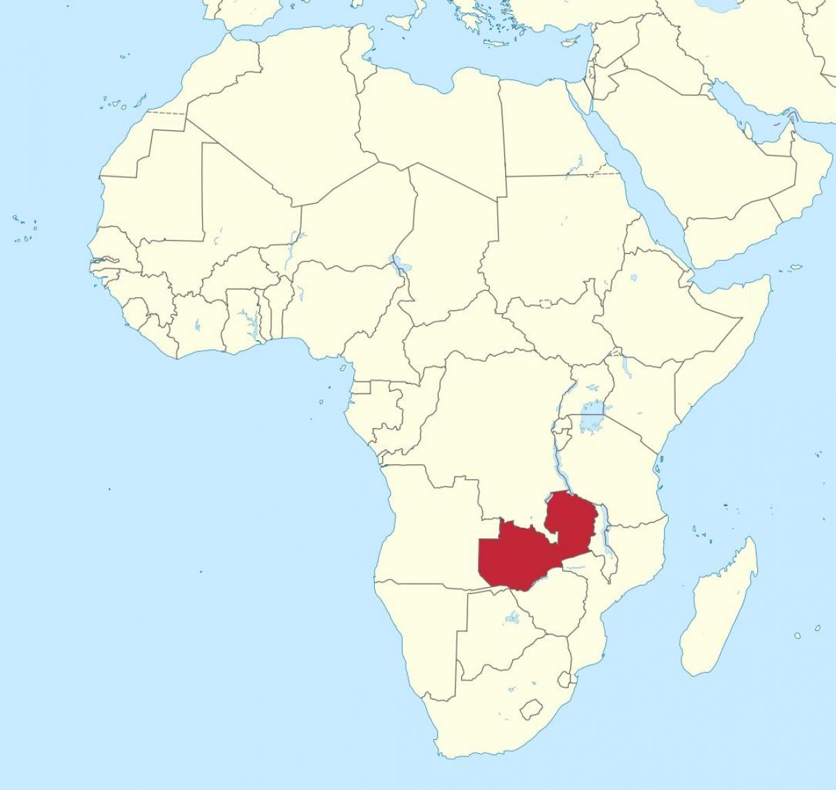 peta dari afrika menunjukkan Zambia