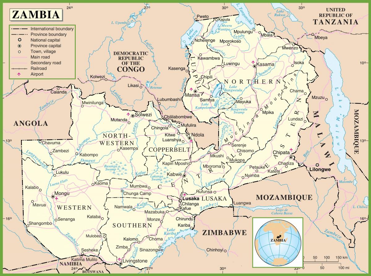 peta dari Zambia