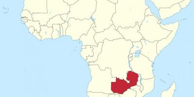 Peta dari afrika menunjukkan Zambia